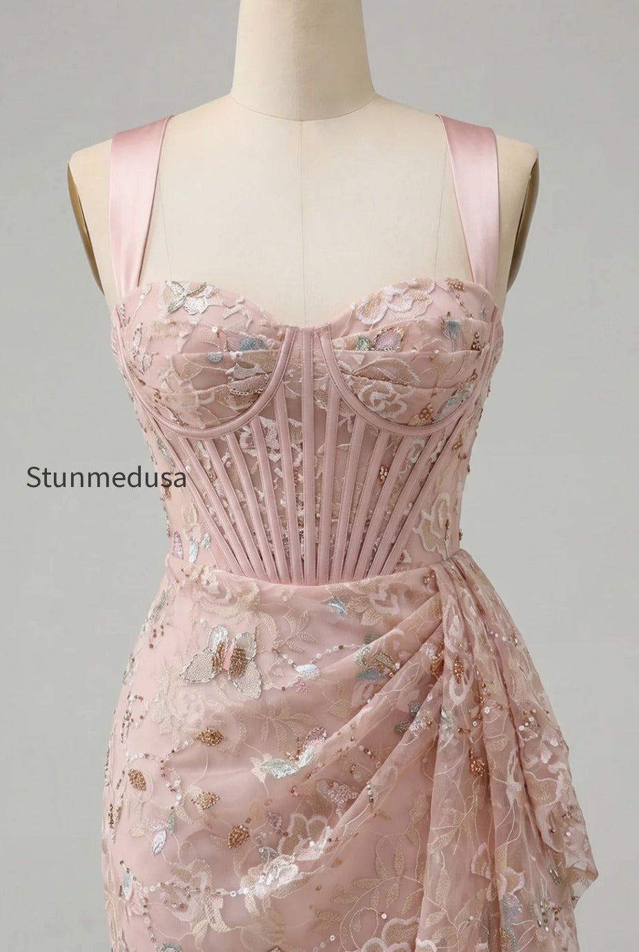 floral-apricot-corset-ruched-tight-short-homecoming-dress-with-beading