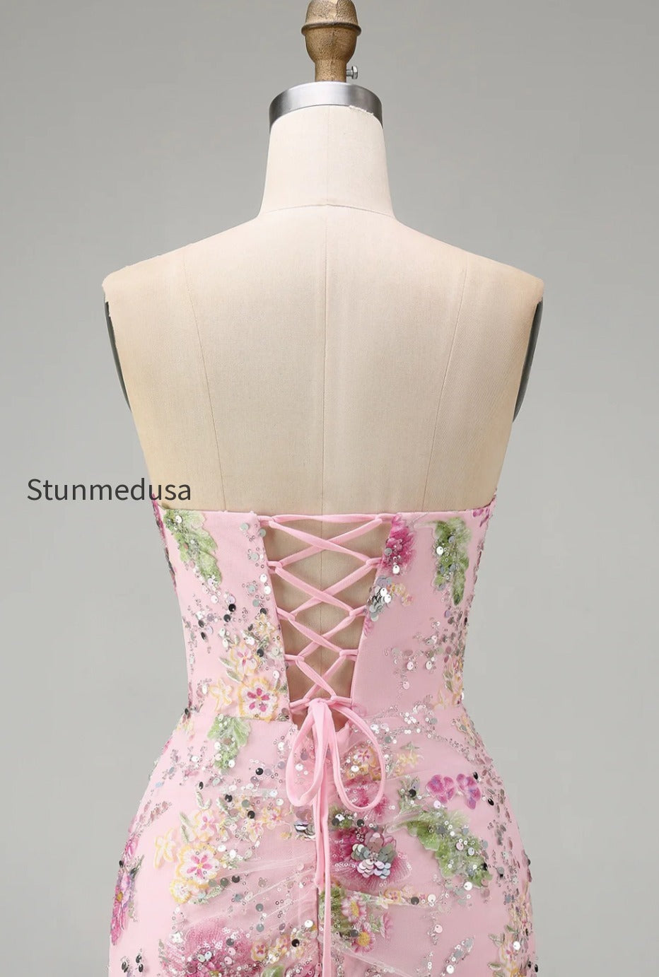 floral-corset-tight-short-sparkly-pink-ruched-beaded-homecoming-dress-with-slit