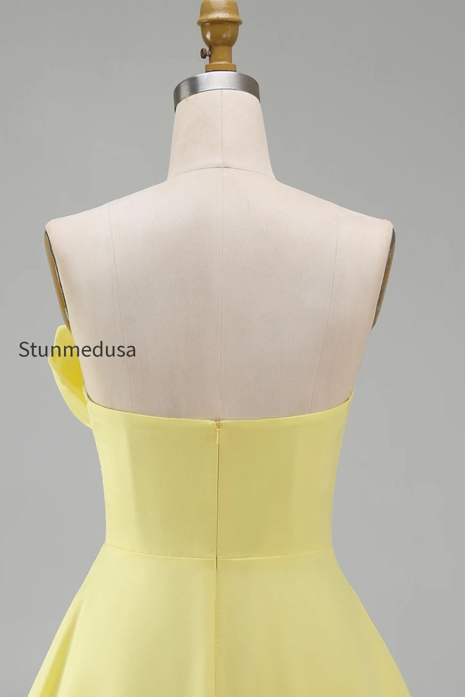 ivory-strapless-satin-ruched-short-a-line-graduation-dress