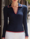 contrast-striped-v-neck-polo-knit-sweater
