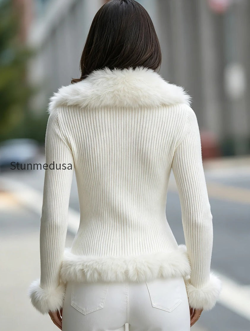 faux-fur-trimmed-two-way-zip-ribbed-knit-cardigan-1